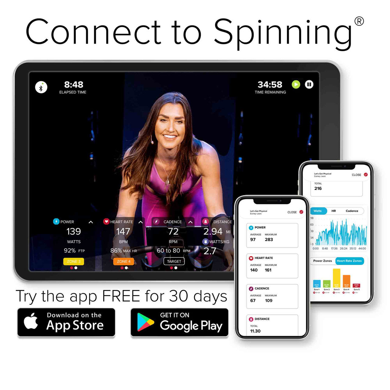 Spinning® Connect™ Dual Mode Armband Heart Rate Monitor - Spinning